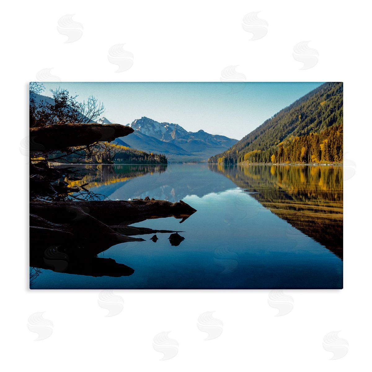 Madison Starnes Photography Evergreen Mirrors River Reflection Canvas Wall Art Print