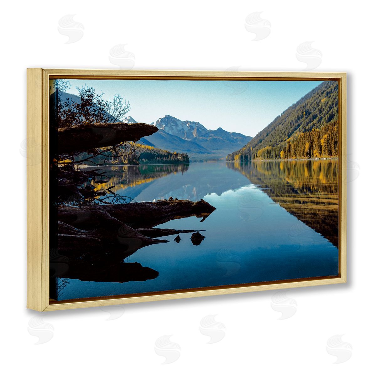 Madison Starnes Photography Evergreen Mirrors River Reflection Canvas Wall Art Print