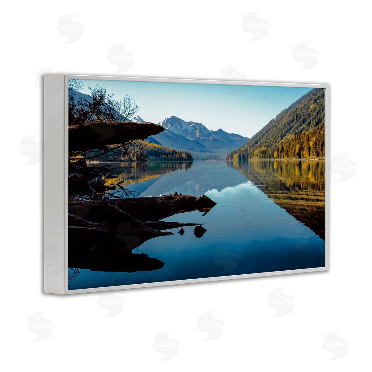 Madison Starnes Photography Evergreen Mirrors River Reflection Canvas Wall Art Print