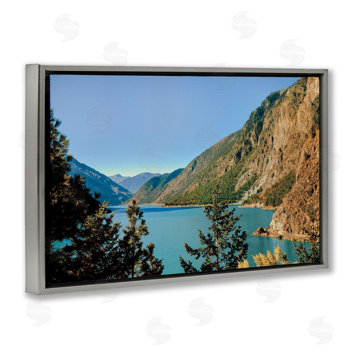 Madison Starnes Photography Golden Peaks over River Canvas Wall Art Print