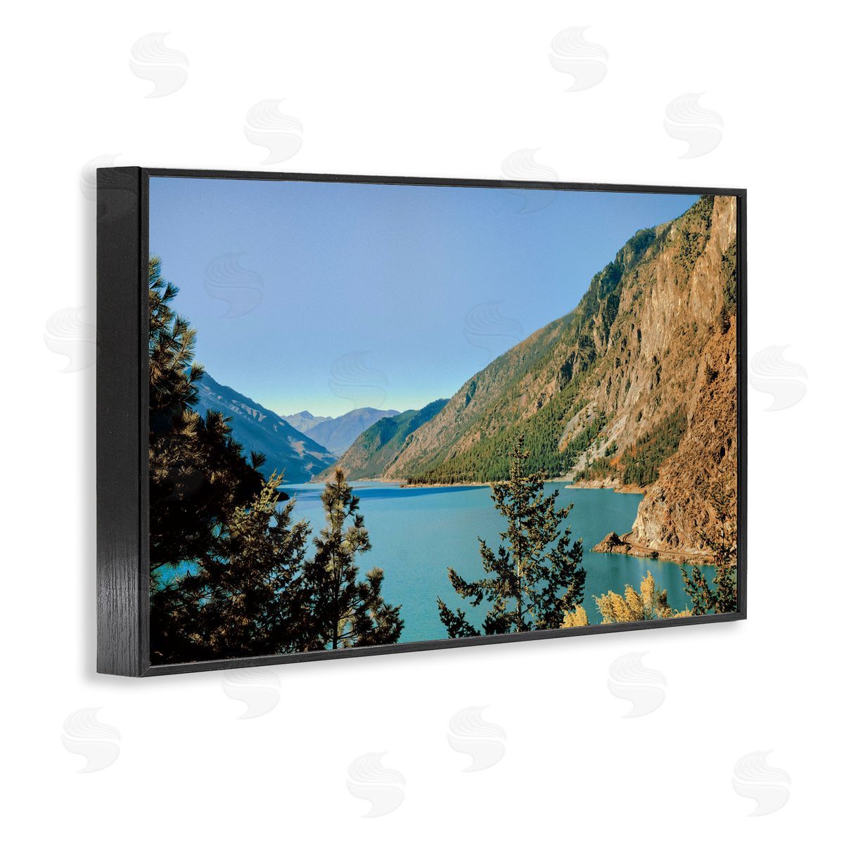 Madison Starnes Photography Golden Peaks over River Canvas Wall Art Print