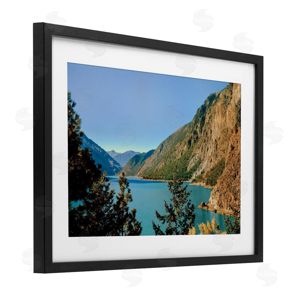Madison Starnes Photography Golden Peaks over River Canvas Wall Art Print