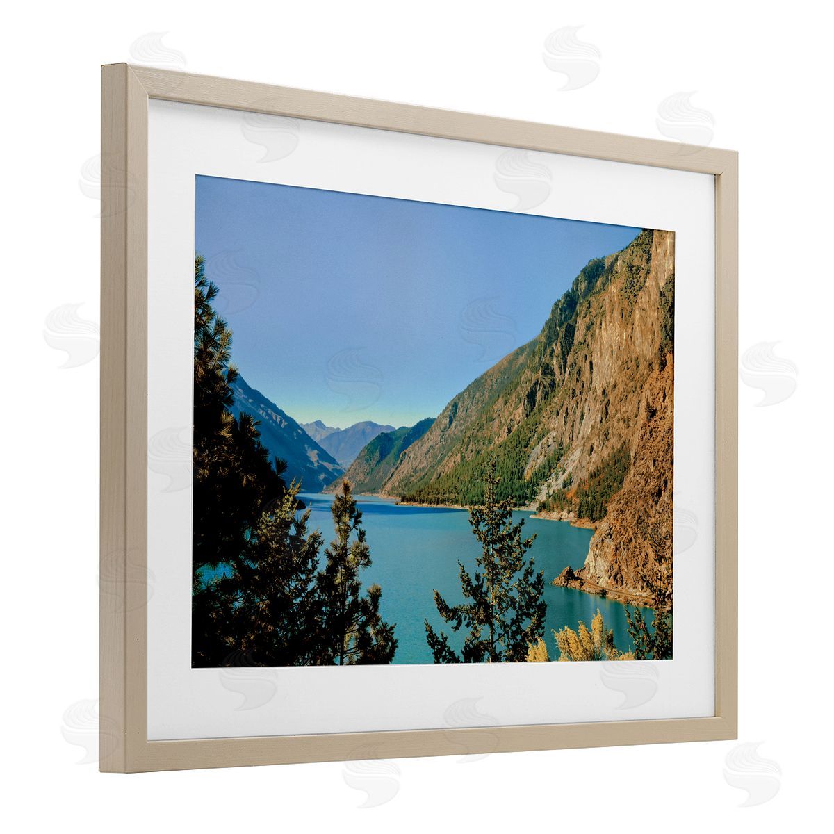 Madison Starnes Photography Golden Peaks over River Canvas Wall Art Print