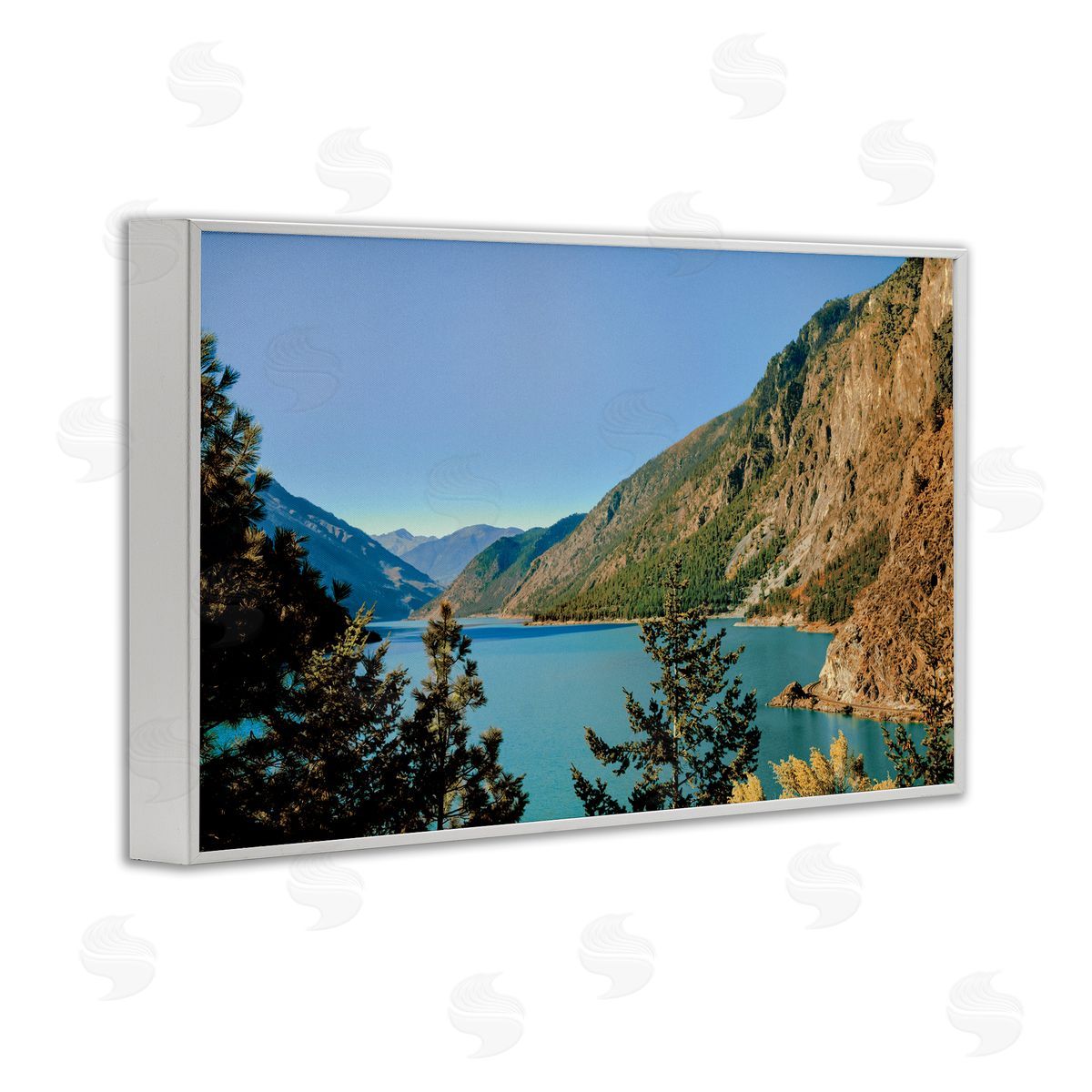 Madison Starnes Photography Golden Peaks over River Canvas Wall Art Print