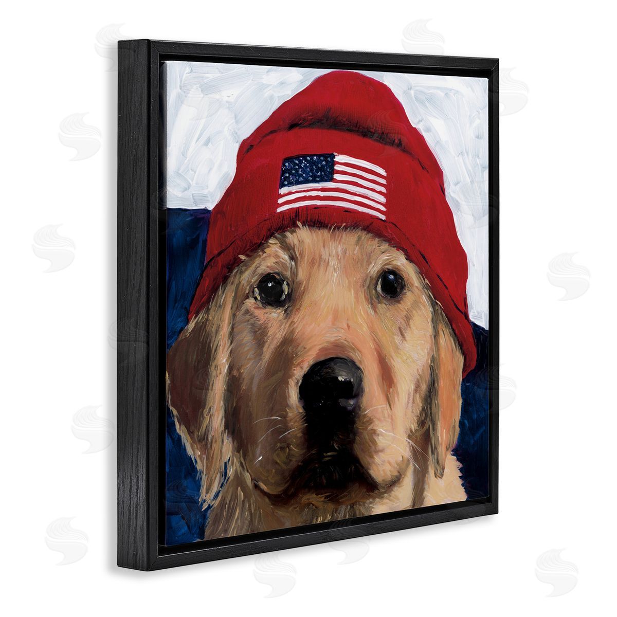 Wani Pasion American Dog in Hat Canvas Wall Art Print