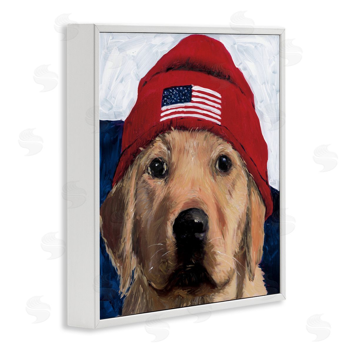 Wani Pasion American Dog in Hat Canvas Wall Art Print