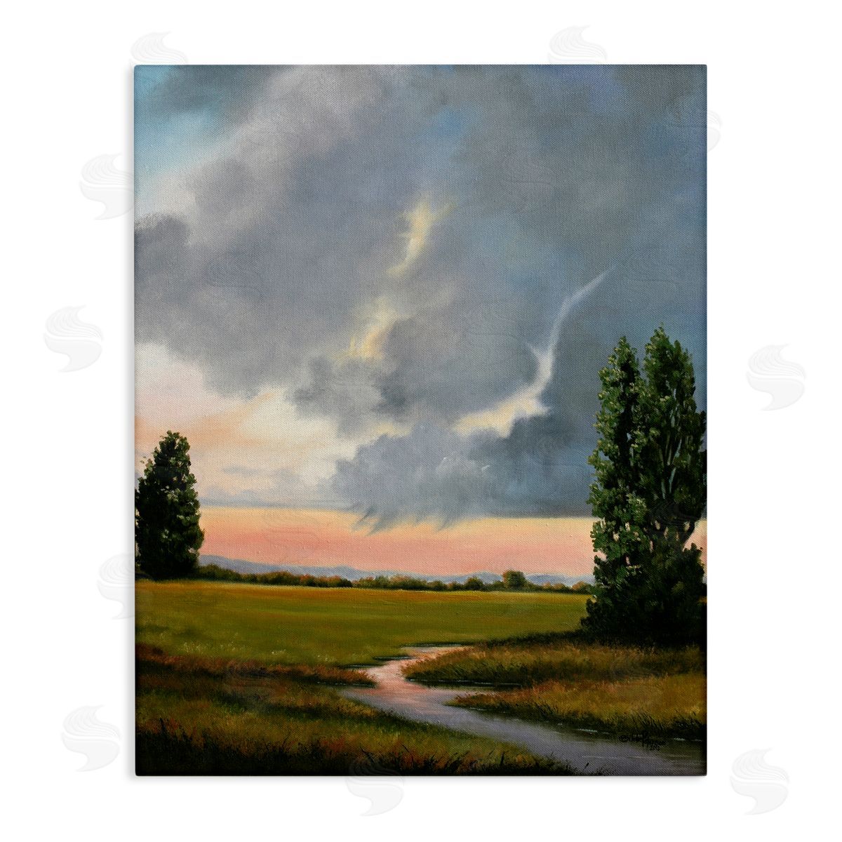 Julie Peterson Pastoral Path at Sunset Canvas Wall Art Print
