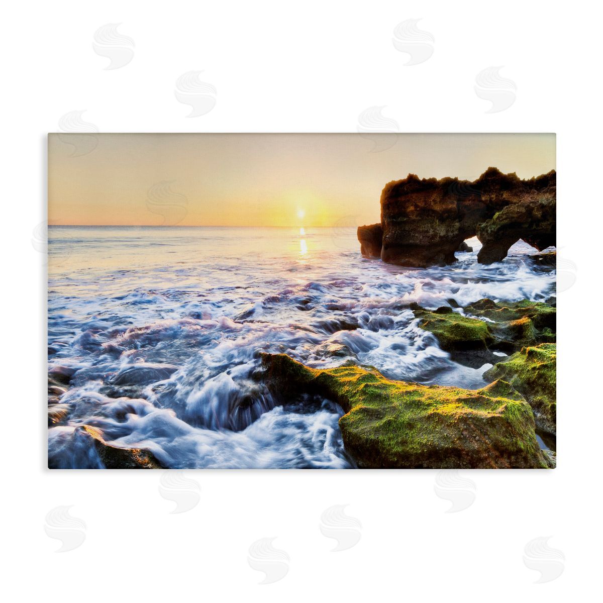 Celebrate Life Gallery Sunset over Rocky Coast Canvas Wall Art Print