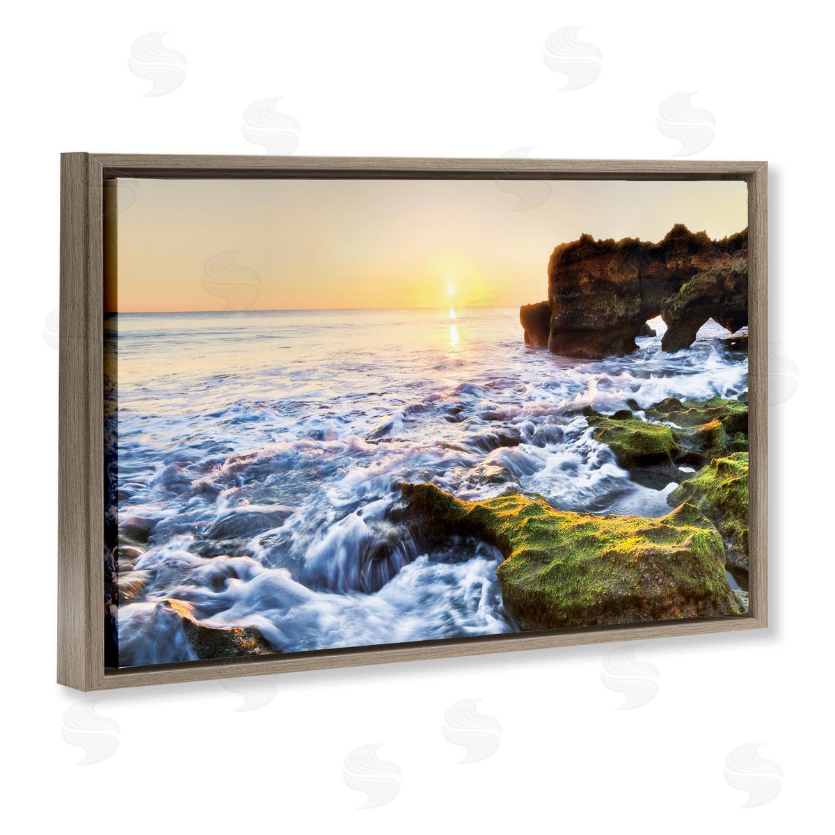 Celebrate Life Gallery Sunset over Rocky Coast Canvas Wall Art Print