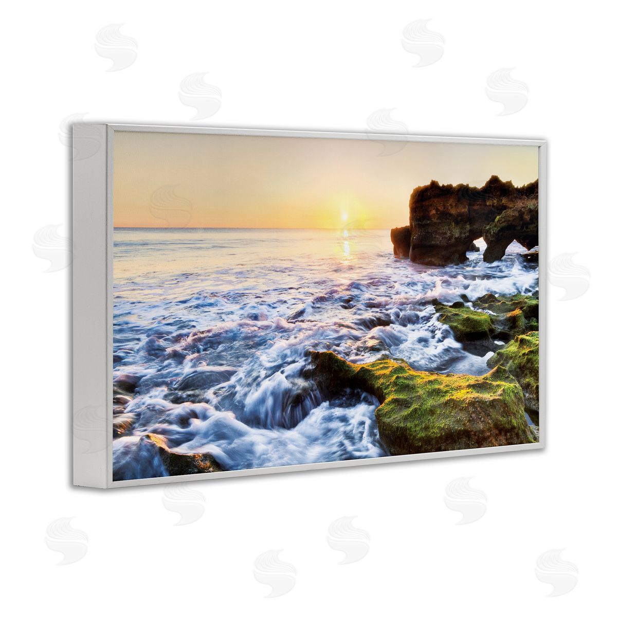 Celebrate Life Gallery Sunset over Rocky Coast Canvas Wall Art Print