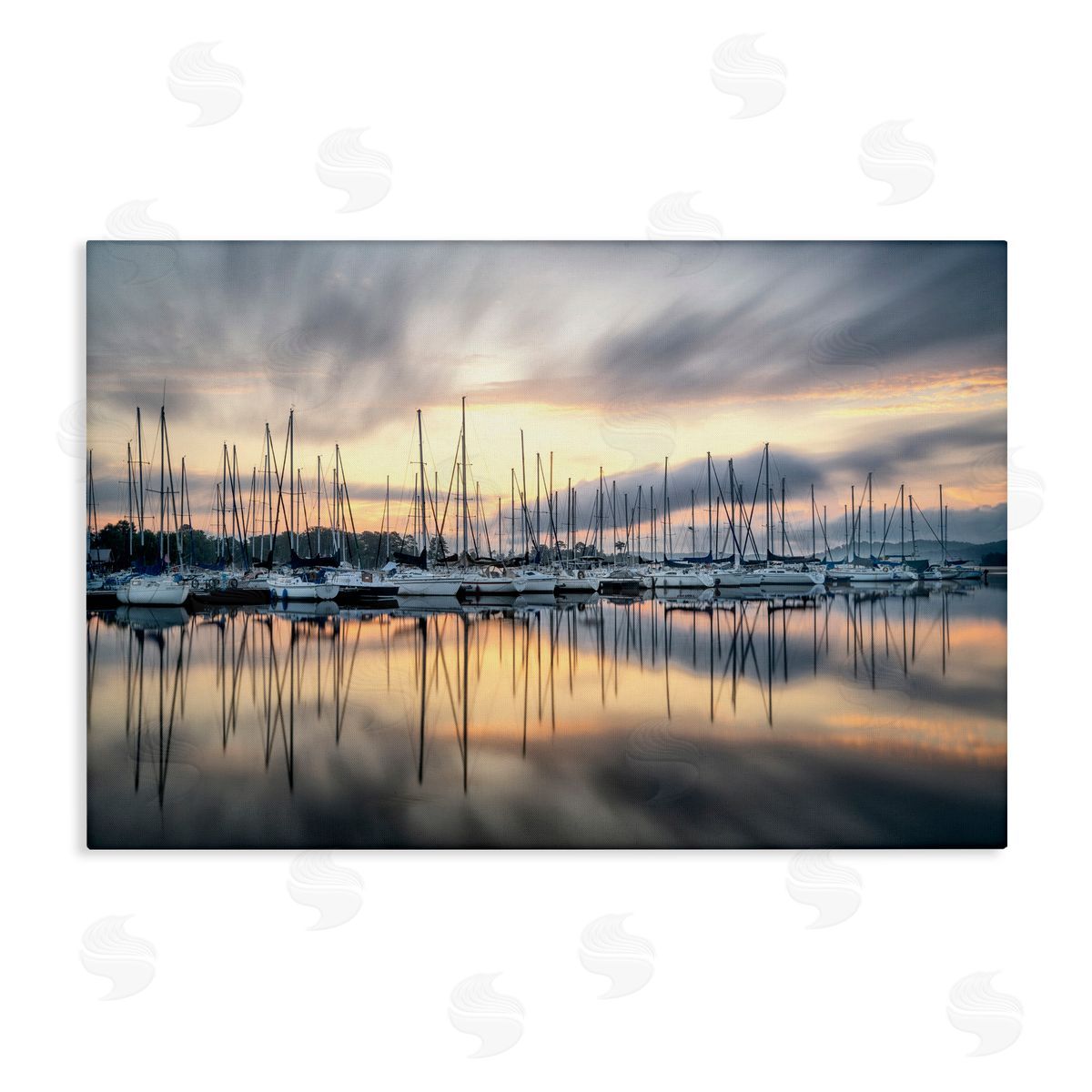 D. Burt Sailors Sunrise Harbor Canvas Wall Art Print
