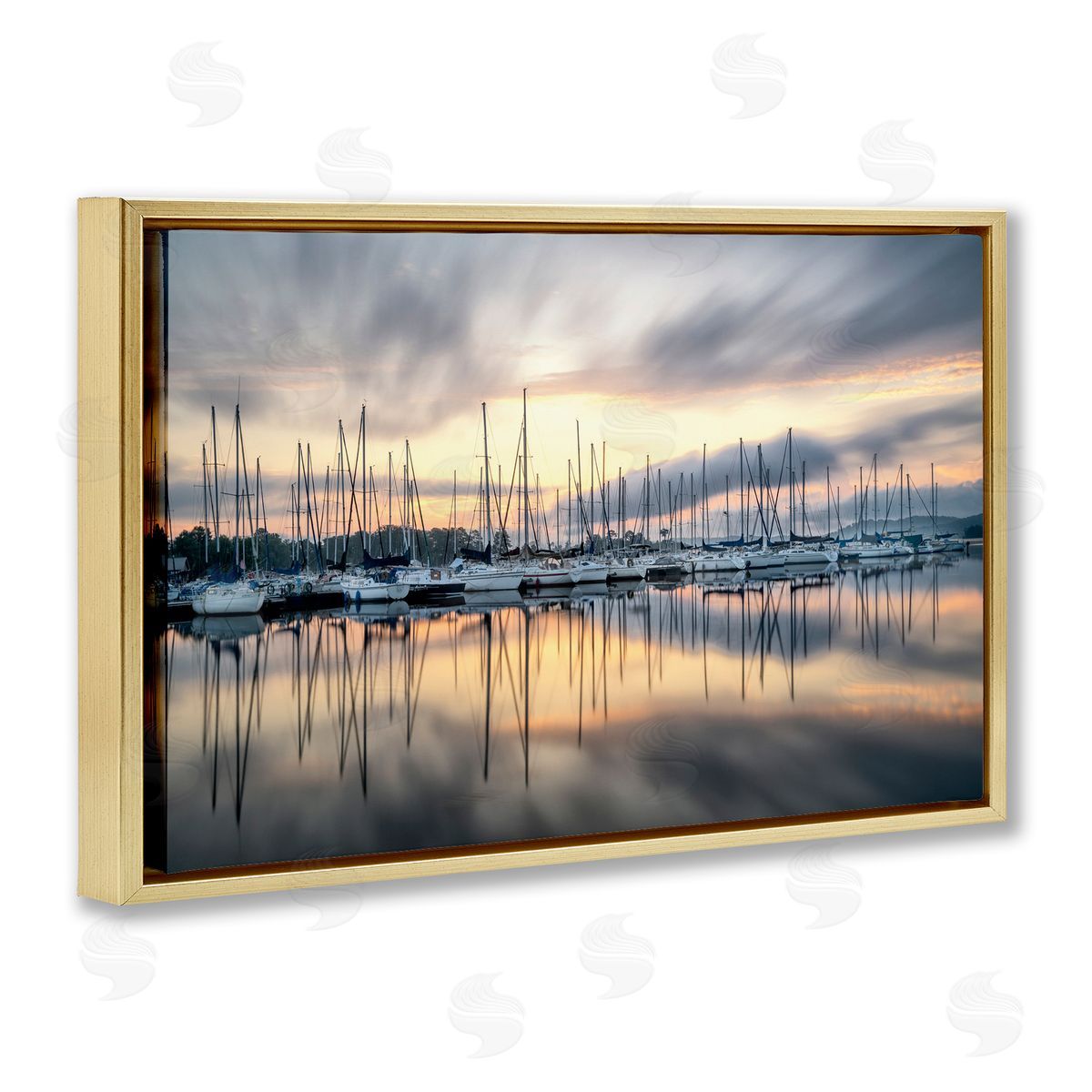 D. Burt Sailors Sunrise Harbor Canvas Wall Art Print