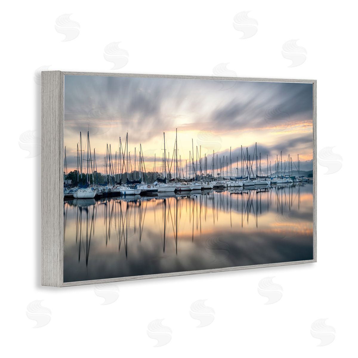 D. Burt Sailors Sunrise Harbor Canvas Wall Art Print