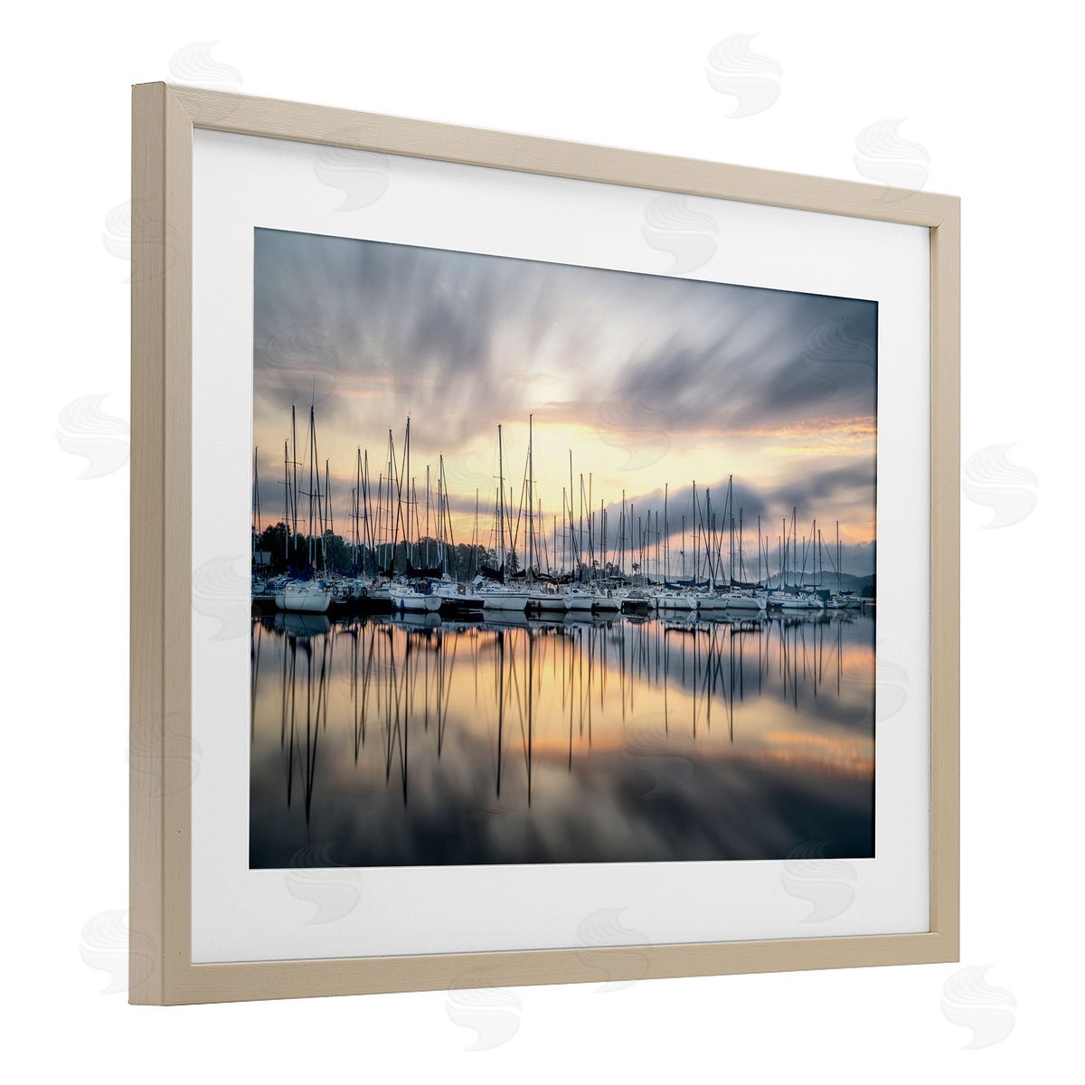 D. Burt Sailors Sunrise Harbor Canvas Wall Art Print