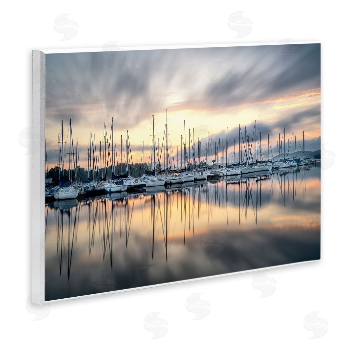 D. Burt Sailors Sunrise Harbor Canvas Wall Art Print