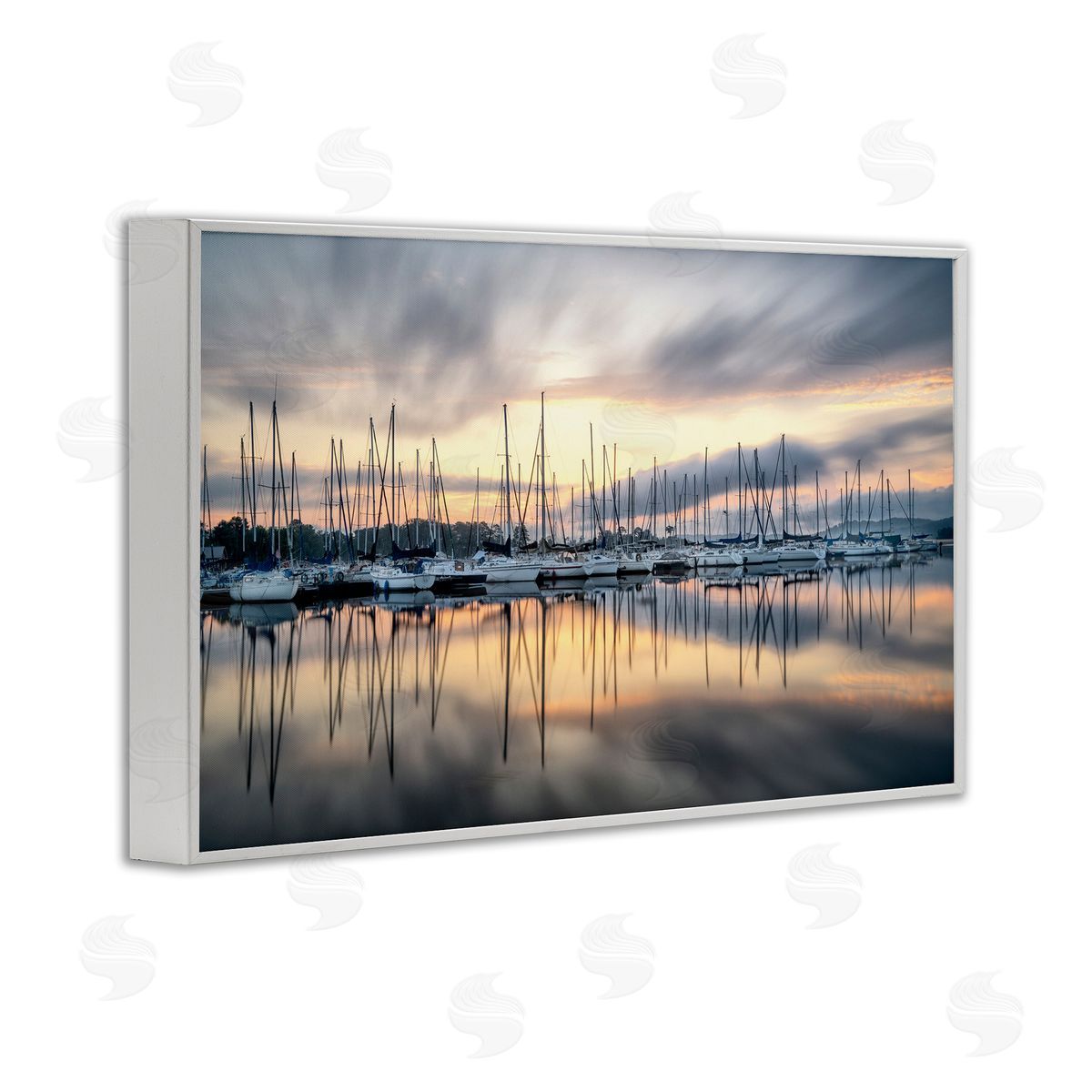 D. Burt Sailors Sunrise Harbor Canvas Wall Art Print