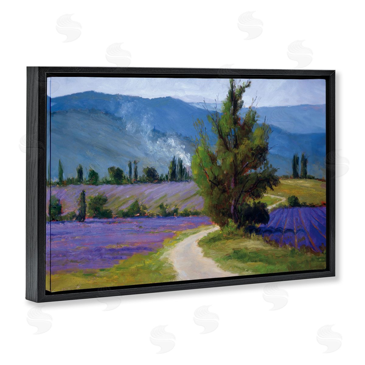 Brigitte Curt Lavender Harvest Mountain View Canvas Wall Art Print