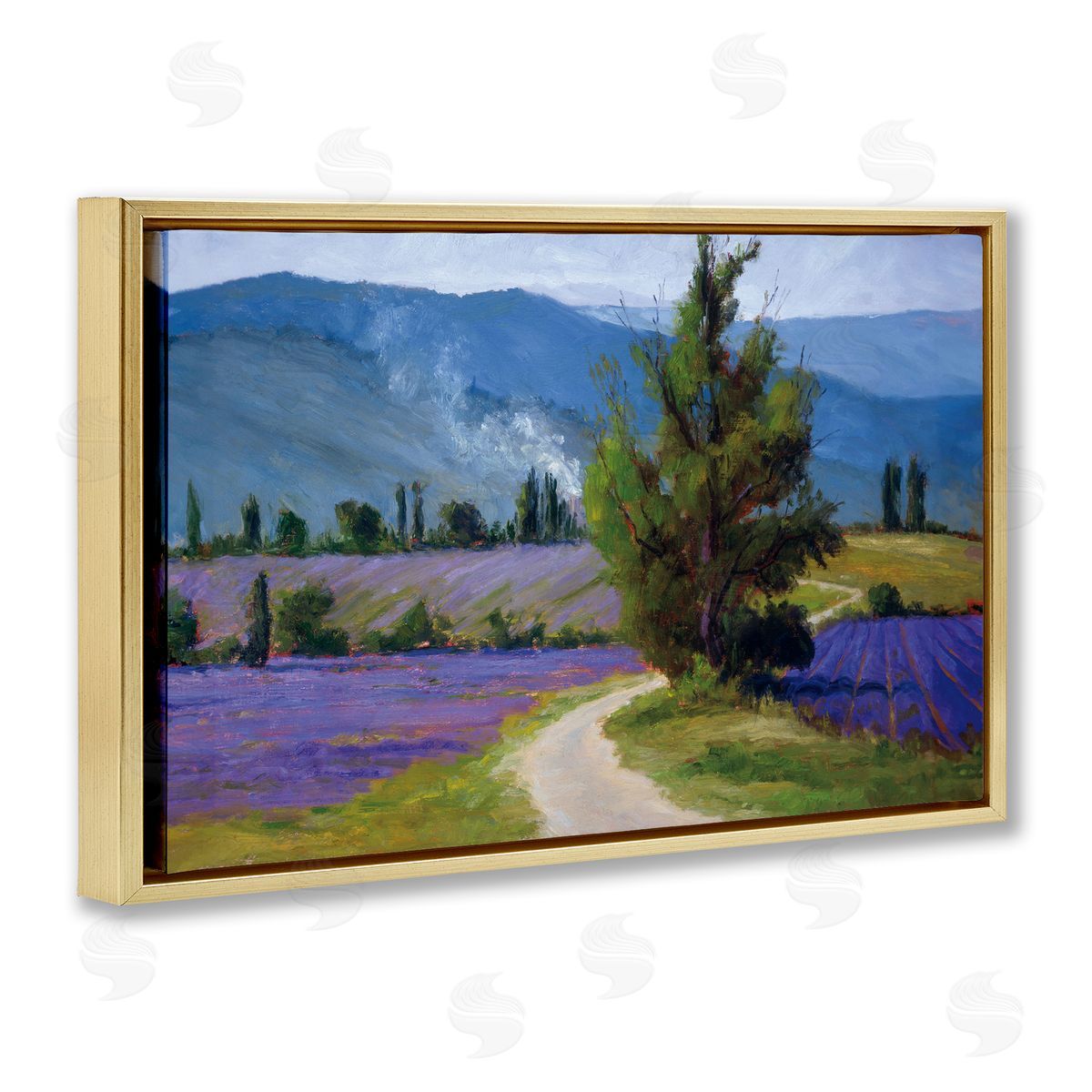 Brigitte Curt Lavender Harvest Mountain View Canvas Wall Art Print
