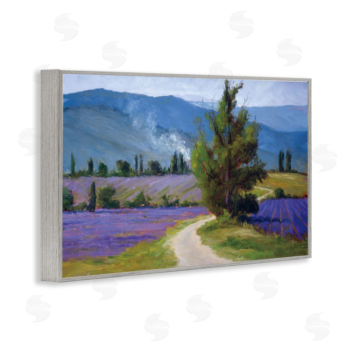 Brigitte Curt Lavender Harvest Mountain View Canvas Wall Art Print