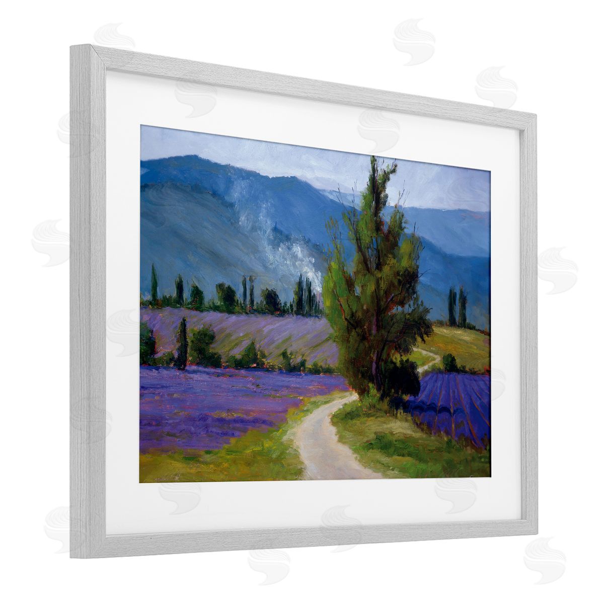 Brigitte Curt Lavender Harvest Mountain View Canvas Wall Art Print