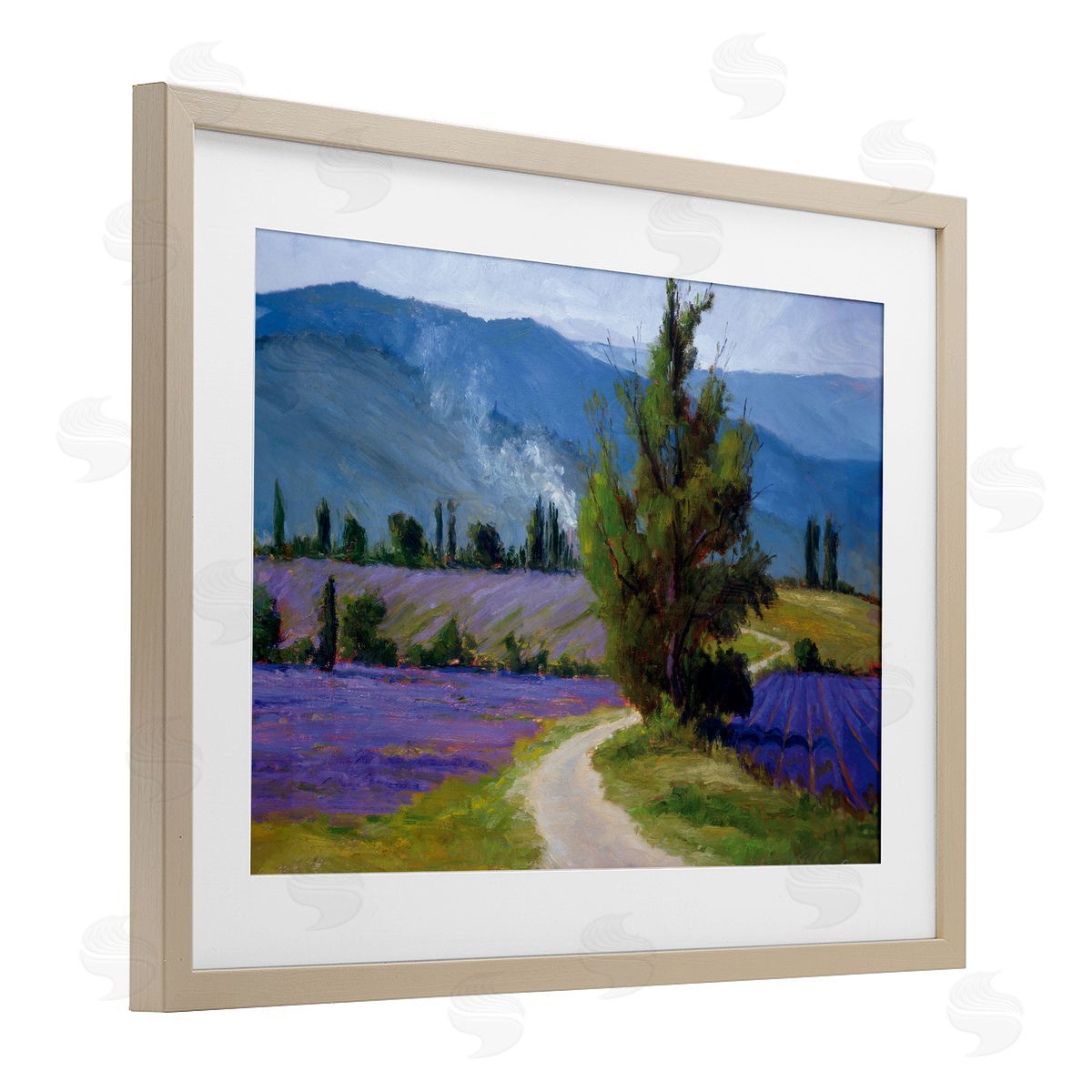 Brigitte Curt Lavender Harvest Mountain View Canvas Wall Art Print