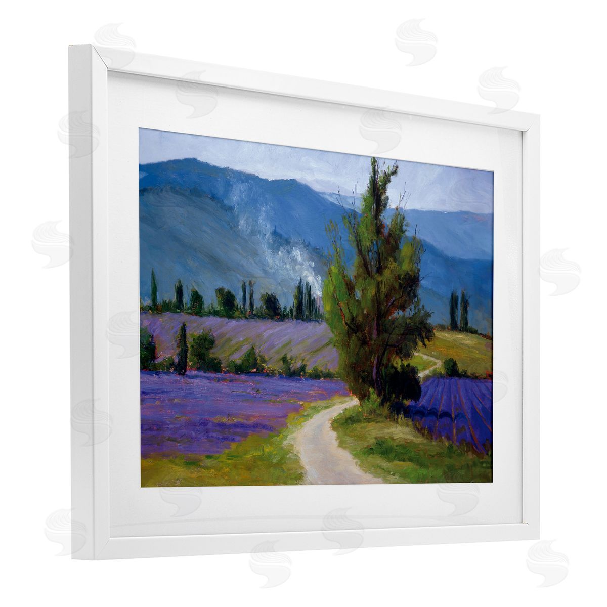 Brigitte Curt Lavender Harvest Mountain View Canvas Wall Art Print