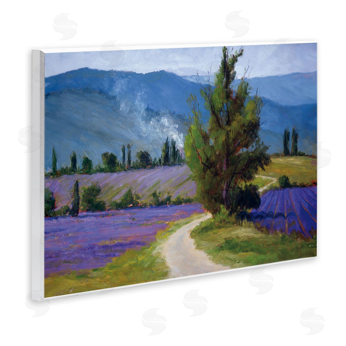 Brigitte Curt Lavender Harvest Mountain View Canvas Wall Art Print