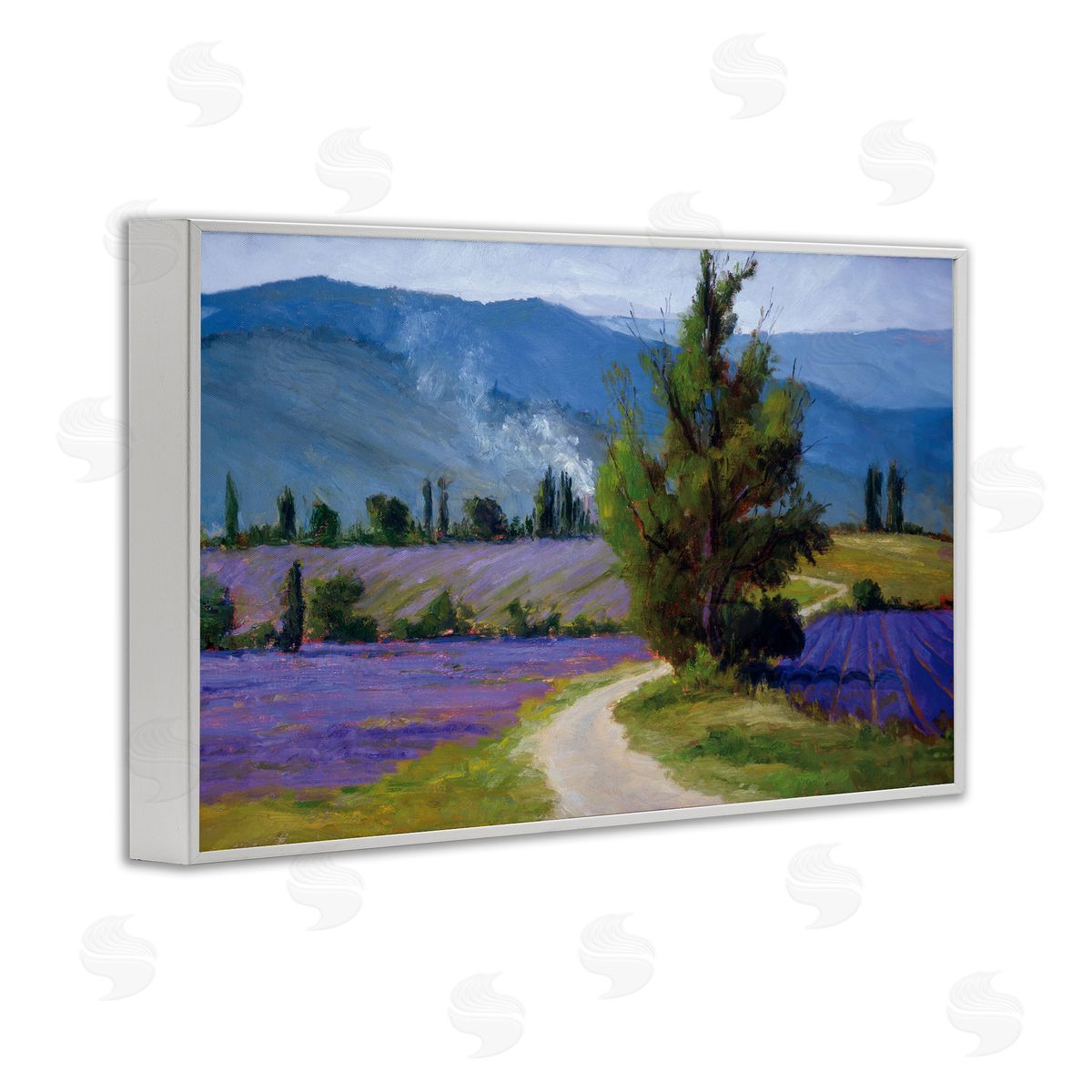 Brigitte Curt Lavender Harvest Mountain View Canvas Wall Art Print