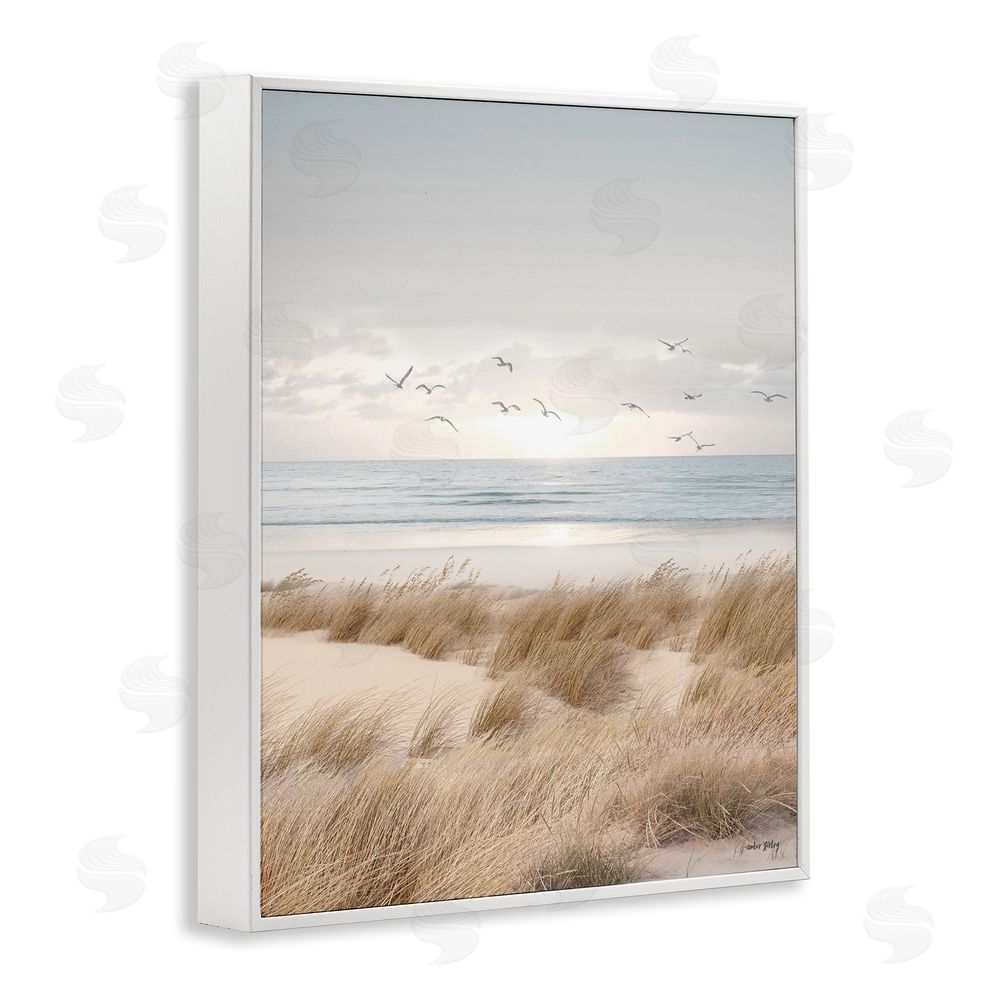 Amber Sterling Coastal Dreams Seagulls White Framed Giclee Wall Art Print