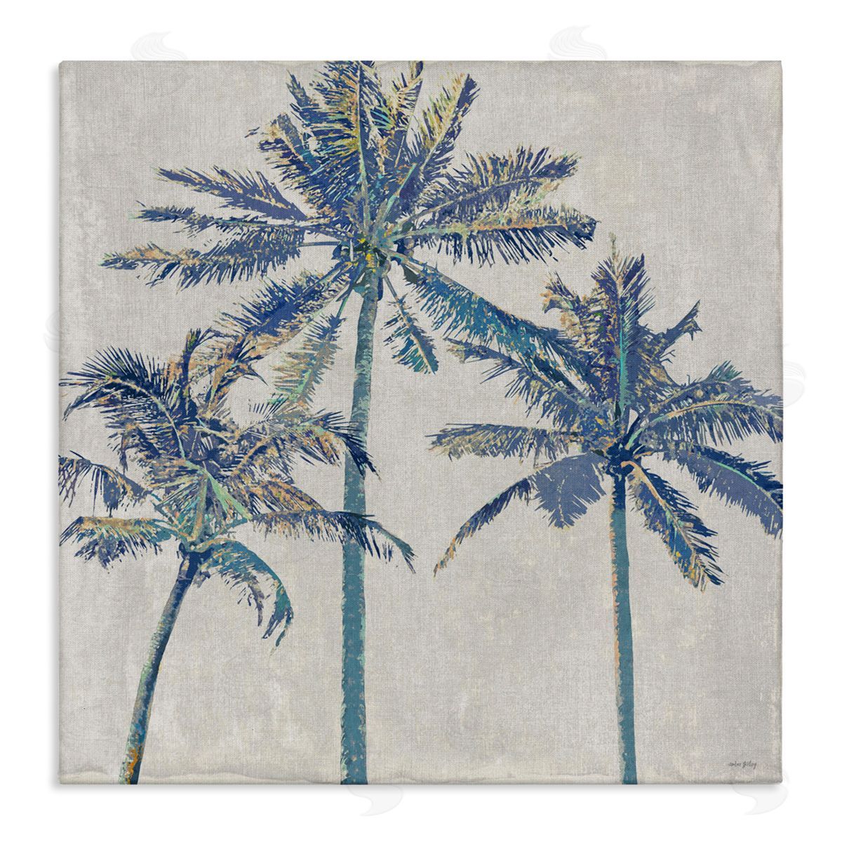 Amber Sterling Exotic Pop Blue Palms Canvas Wall Art Print