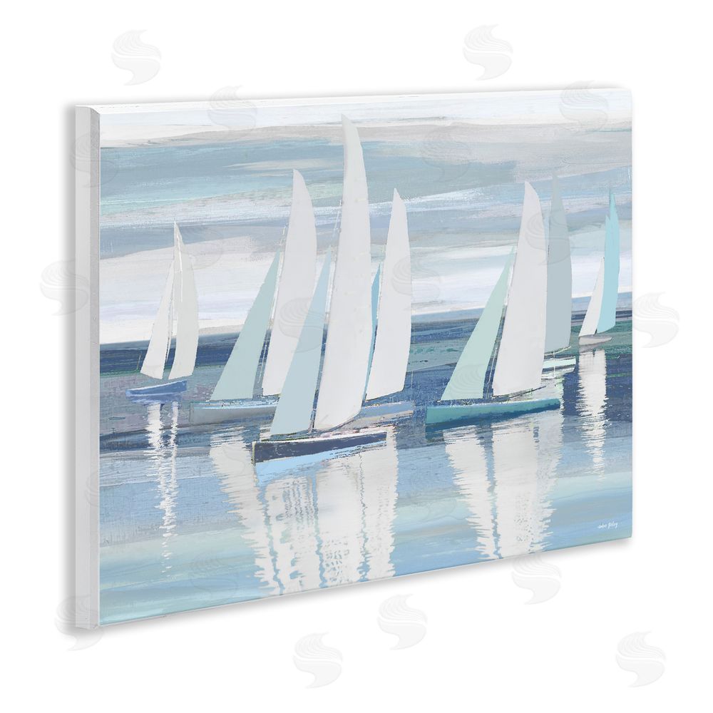 Amber Sterling Serenity At Sea Boats Wall Plaque Art Print