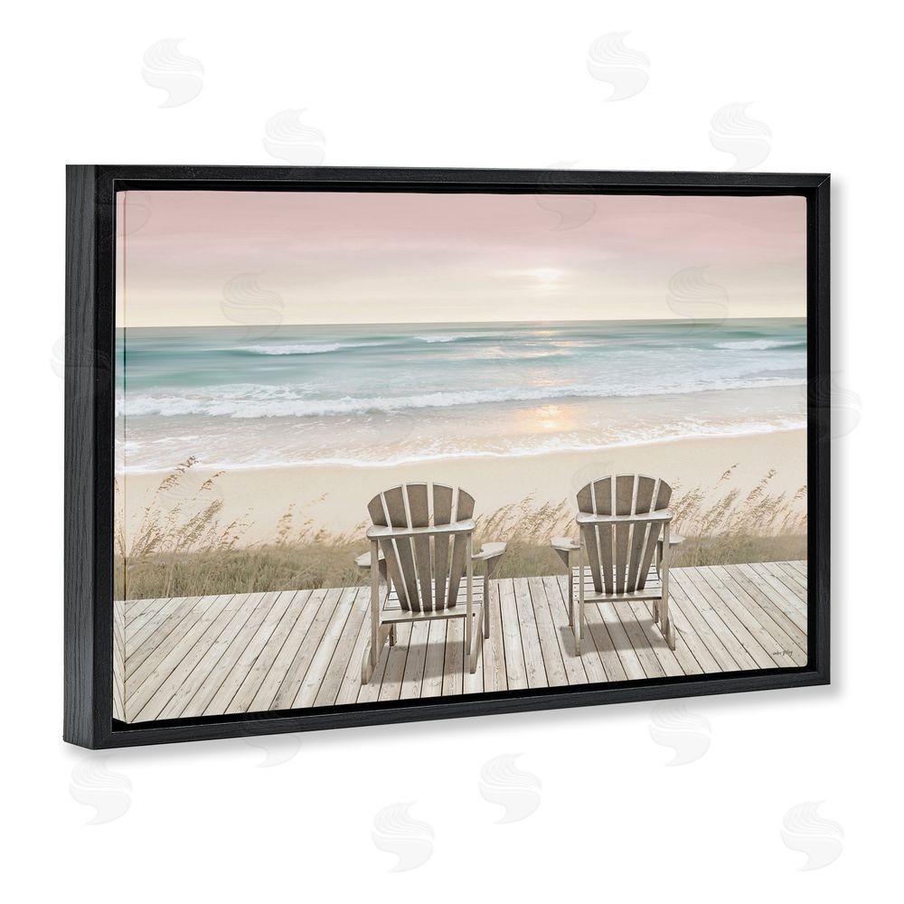 Amber Sterling Watching The Pastel Sunset Black Floating Frame Canvas Wall Art Print