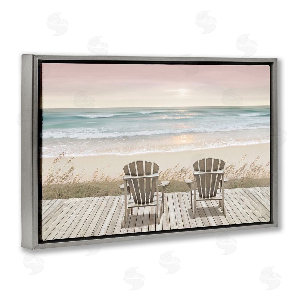 Amber Sterling Watching The Pastel Sunset Gray Floating Frame Canvas Wall Art Print