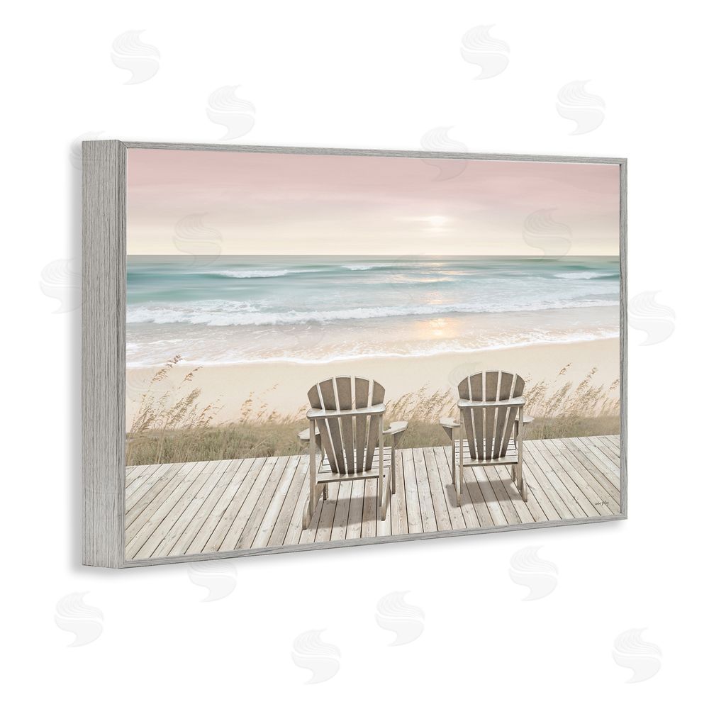 Amber Sterling Watching The Pastel Sunset Gray Framed Giclee Wall Art Print