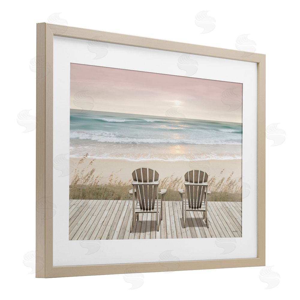 Amber Sterling Watching The Pastel Sunset Birch Framed Print Under Glass with White Mat Wall Art