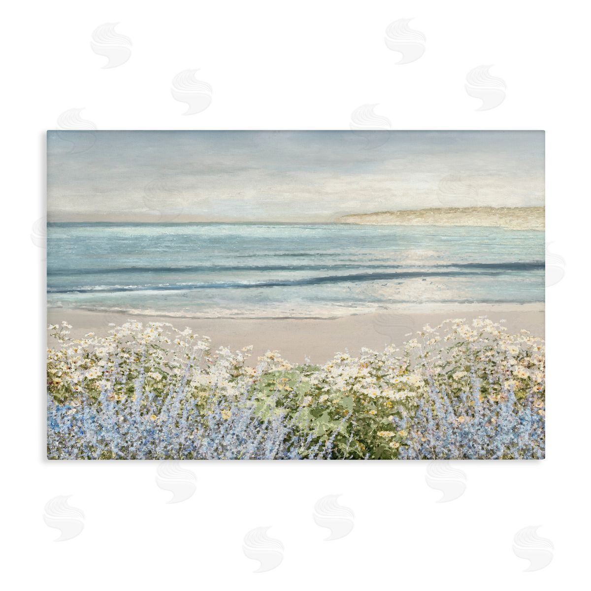 Amber Sterling Sand And Blooms Beach Canvas Wall Art Print
