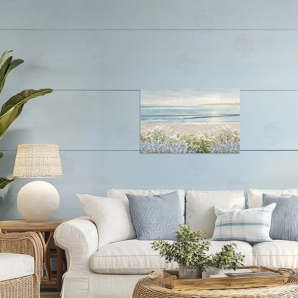 Amber Sterling Sand And Blooms Beach Canvas Art on Wall