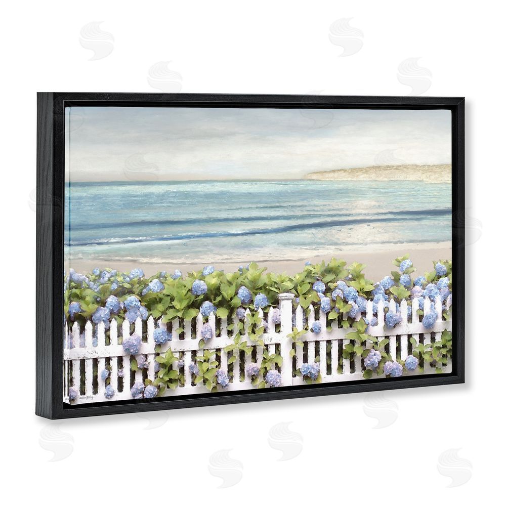 Amber Sterling Blooming Boundaries Beach Garden Black Floating Frame Canvas Wall Art Print
