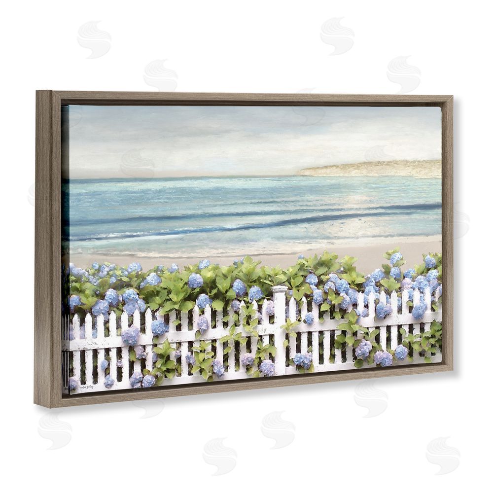 Amber Sterling Blooming Boundaries Beach Garden Brown Floating Frame Canvas Wall Art Print