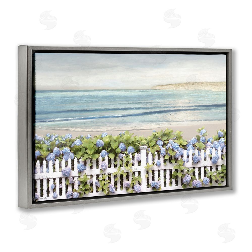 Amber Sterling Blooming Boundaries Beach Garden Gray Floating Frame Canvas Wall Art Print