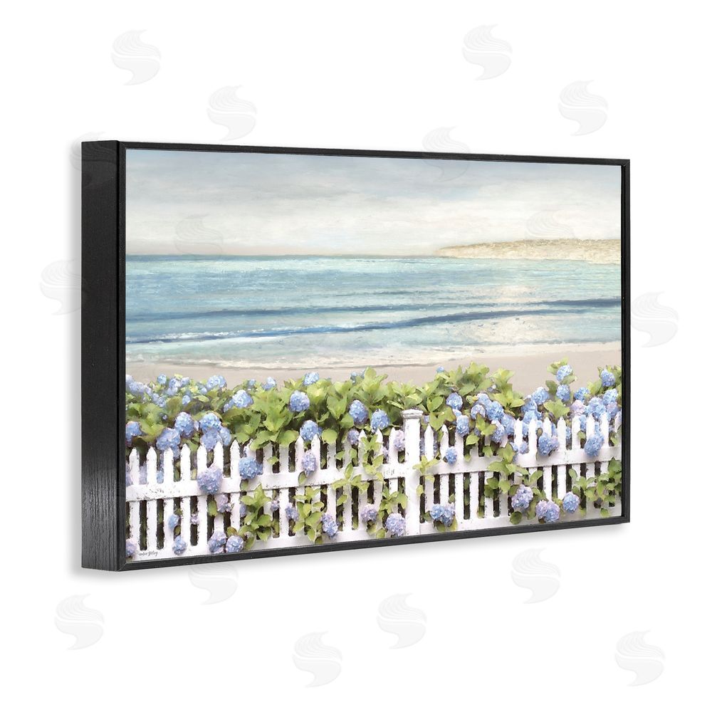 Amber Sterling Blooming Boundaries Beach Garden Black Framed Giclee Wall Art Print