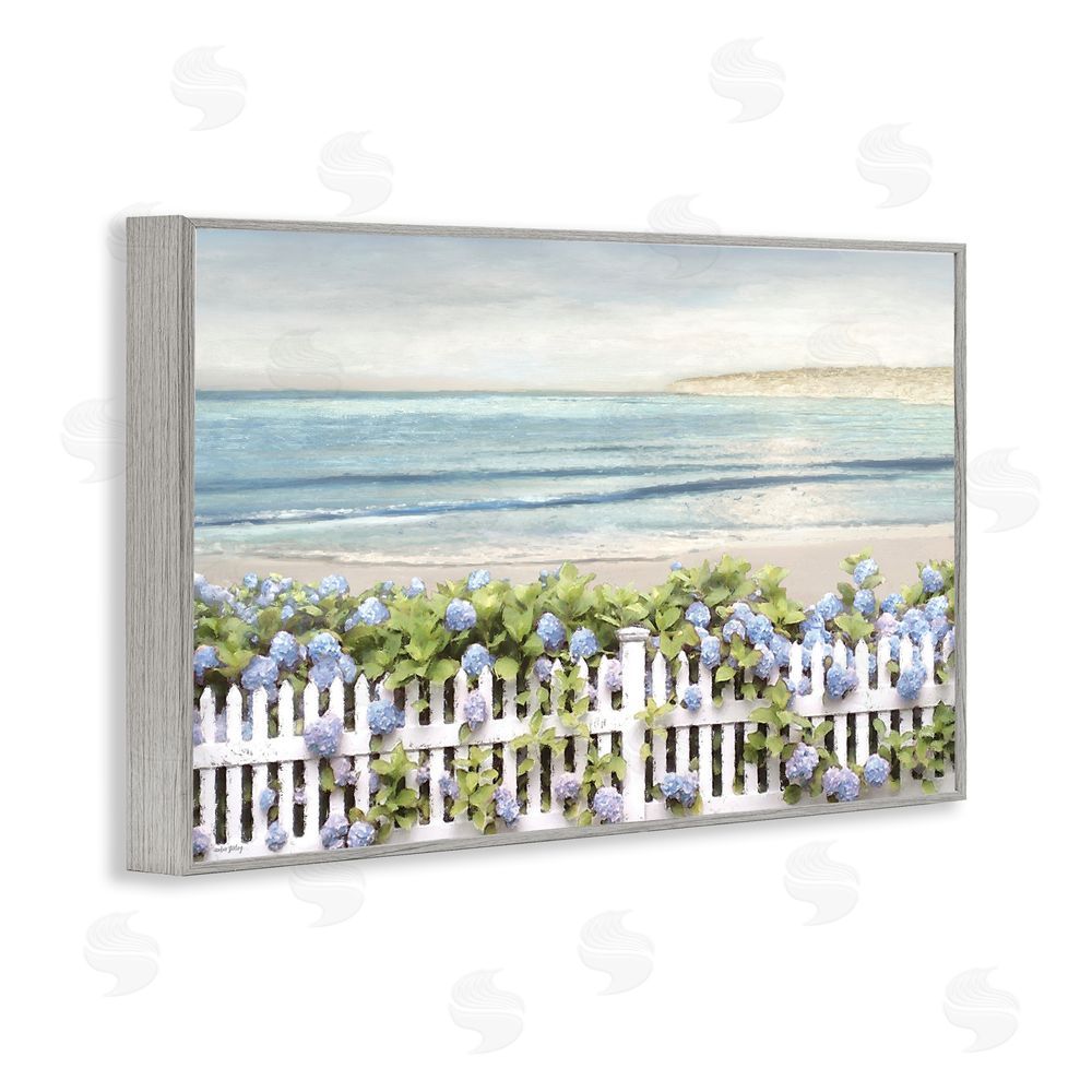 Amber Sterling Blooming Boundaries Beach Garden Gray Framed Giclee Wall Art Print