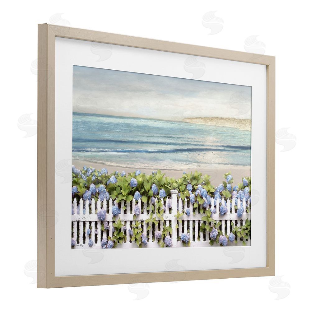 Amber Sterling Blooming Boundaries Beach Garden Birch Framed Print Under Glass with White Mat Wall Art