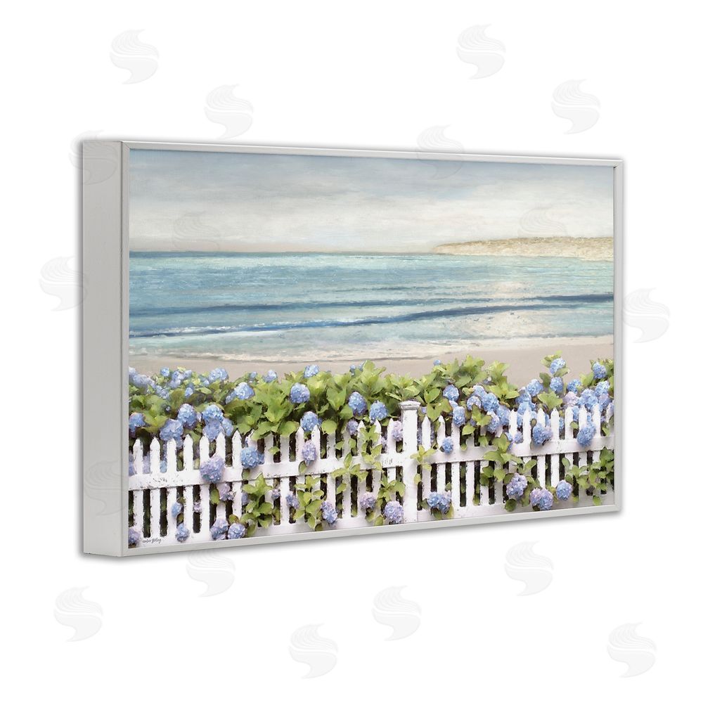 Amber Sterling Blooming Boundaries Beach Garden White Framed Giclee Wall Art Print
