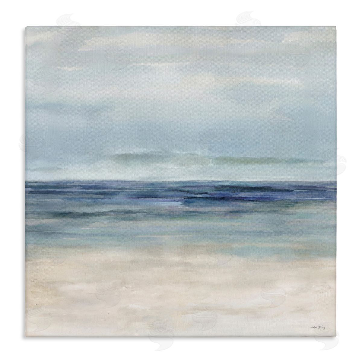 Amber Sterling Soft Aqua Coastline Canvas Wall Art Print