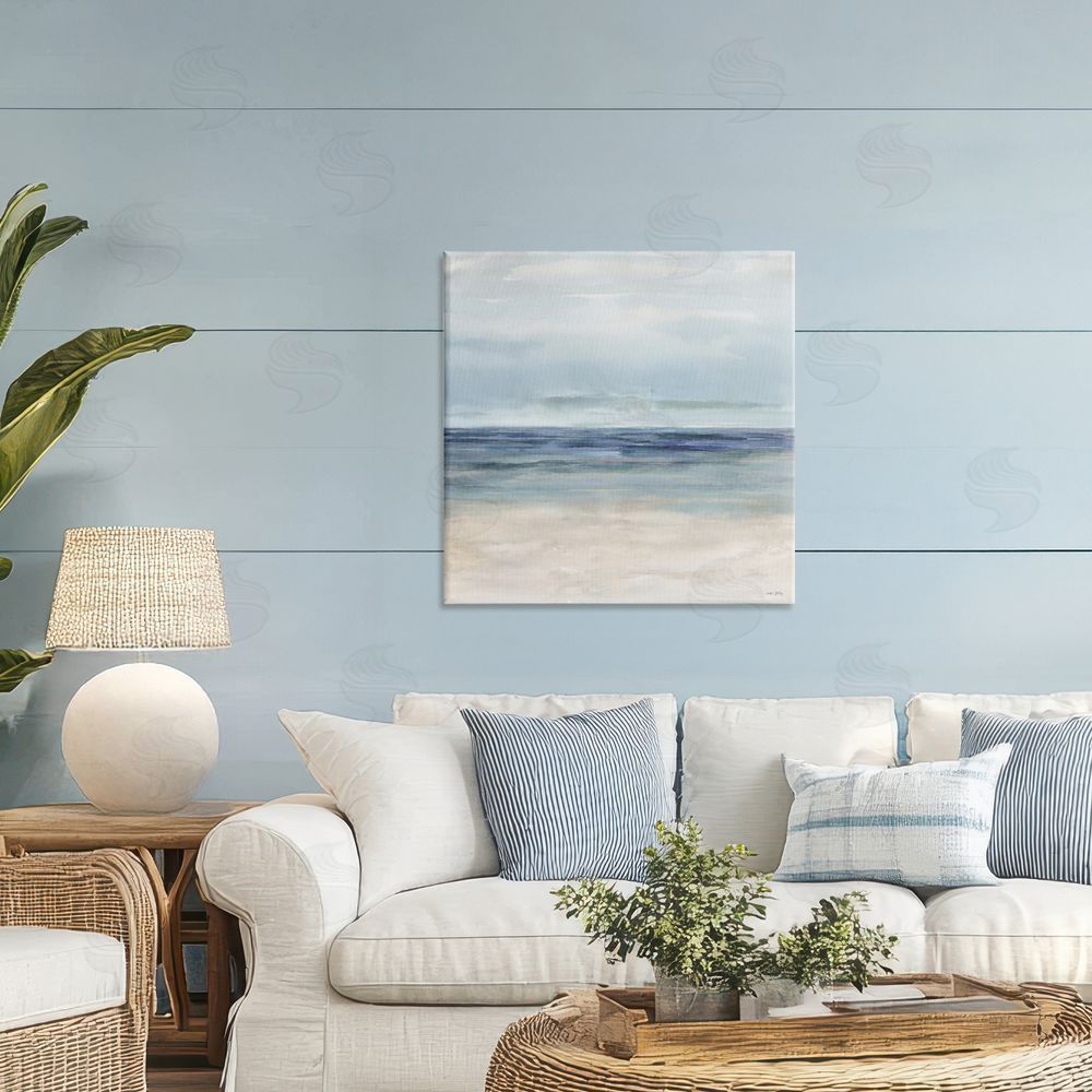 Amber Sterling Soft Aqua Coastline Canvas Art on Wall