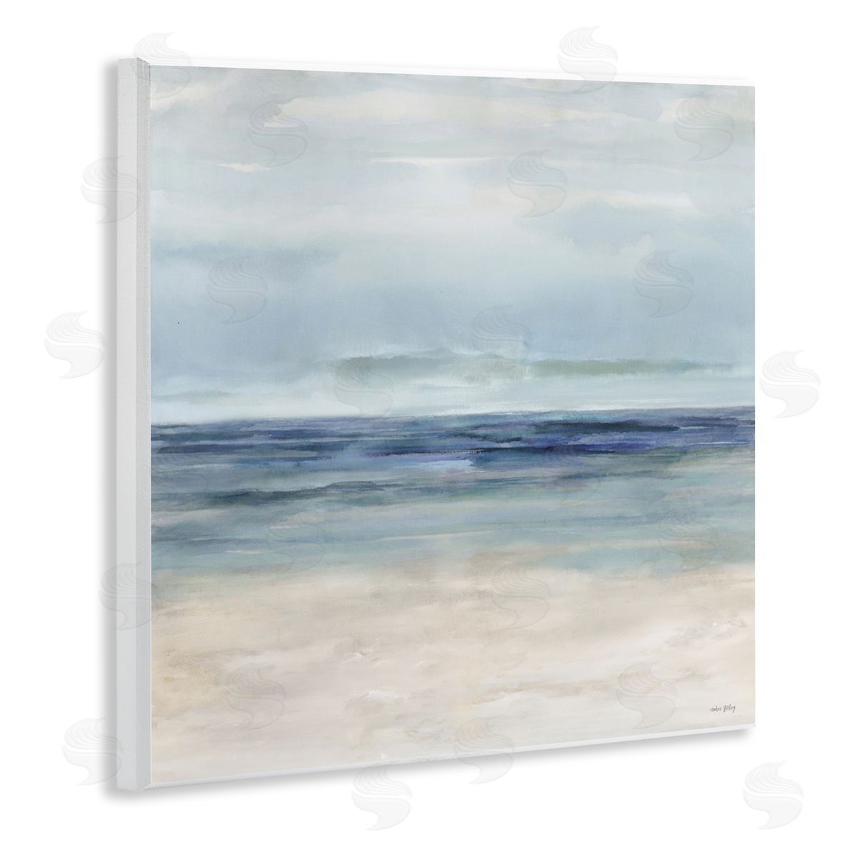 Amber Sterling Soft Aqua Coastline Wall Plaque Art Print