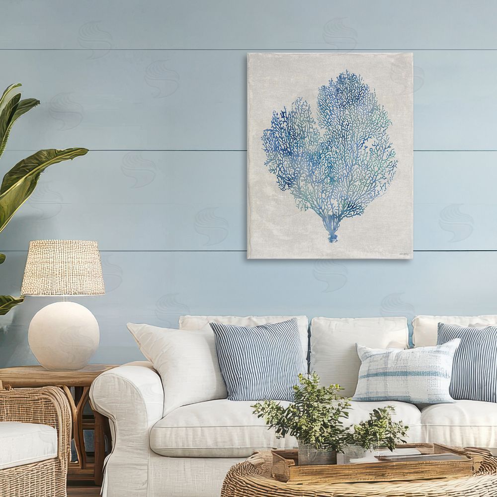 Amber Sterling Detailed Seaweed Coral Canvas Art on Wall