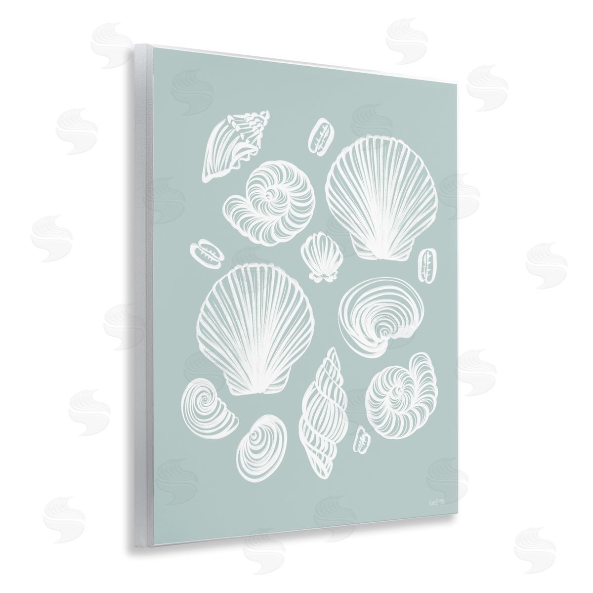 House Fenway Tossed Sea Shells Sea Foam Wall Plaque Art Print