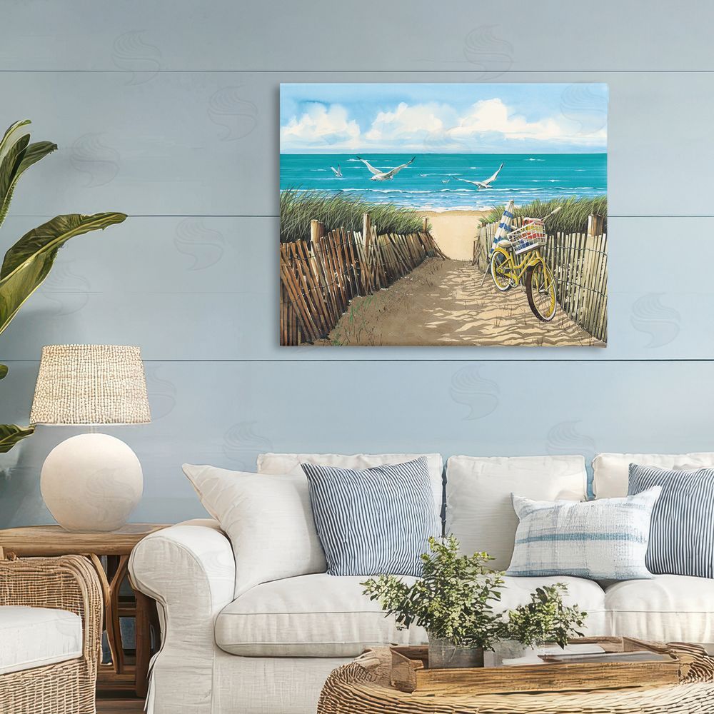 John Rossini Yellow Beach Taxi Coast Canvas Art on Wall